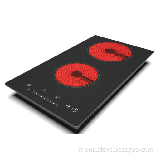 Two zone electric-powered ceramic cooktops with digital touch control